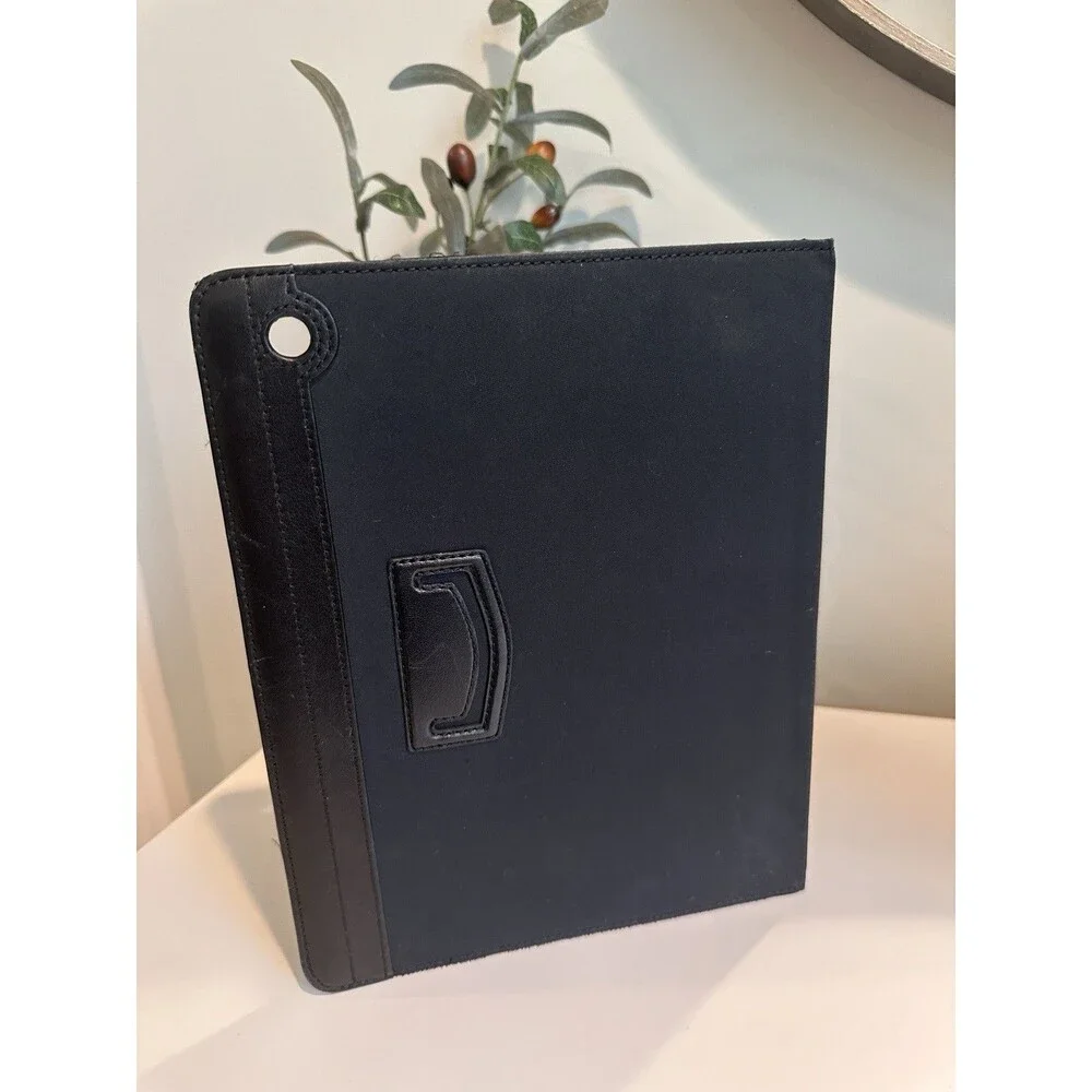COACH Varick Nylon & Black Leather  iPad Folio Case 9.5